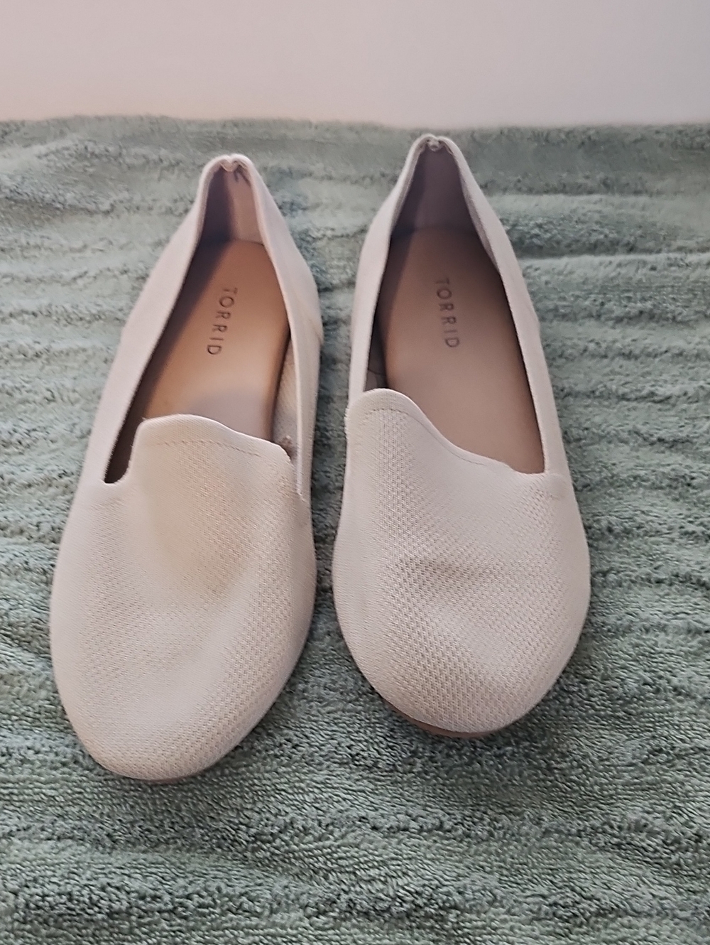 Torrid Cream Knit Slip-On Flats